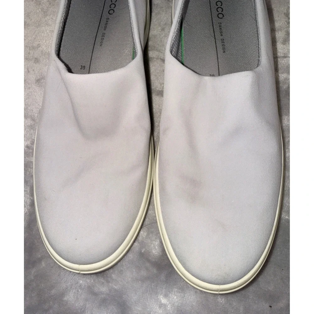 ECCO Danish Design Womens Grey Textile Slip On Wedge Platform Sneakers Size 39